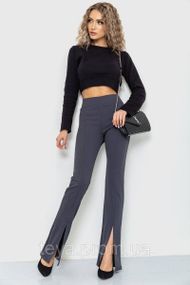 Лосини жіночі в рубчик кльош колір темно-сірий розмір XL FA_006246