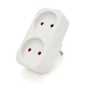 Розетка двойника без заземления A202,White,2Р,10А