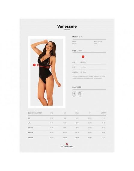 Боді Obsessive Vanessme body S/M sexstyle | Зображення 6