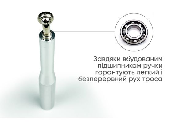 Швидкісна скакалка EasyFit Aluminium зі сталевим тросом та алюмінієвими ручками сіра (EF-1910-SR) | Зображення 3