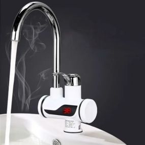 Проточний водонагрівач з LCD екраном , водонагрівач, кран