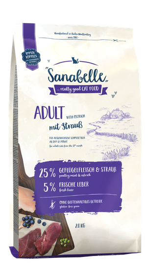 Sanabelle Adult Сухий корм для дорослих кішок з страусом 2 кг