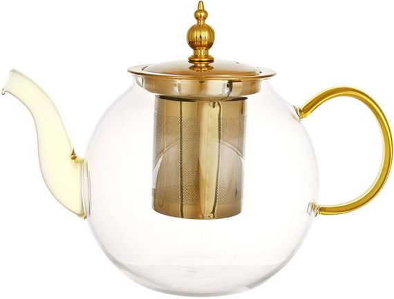 Чайник скляний заварювальний "Clear" 1200мл з металевим фільтром
