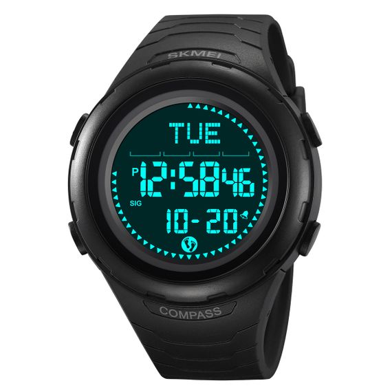 Чоловічий годинник Skmei 2166BKBK Black-Black + Compass | Зображення 1