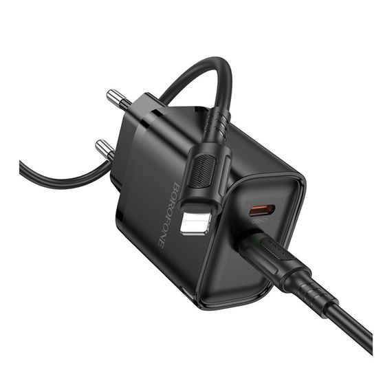 Мережевий зарядний пристрій Borofone BA85A 2 USB-C PD/QC 35W+Type-C to Lightning | Зображення 4