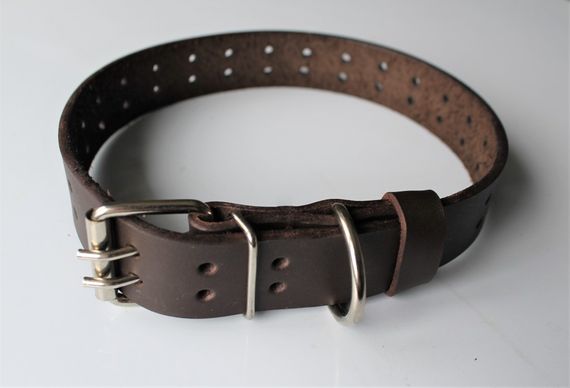 Ошейник из натуральной кожи "Lockdog" коричневый | Зображення 1