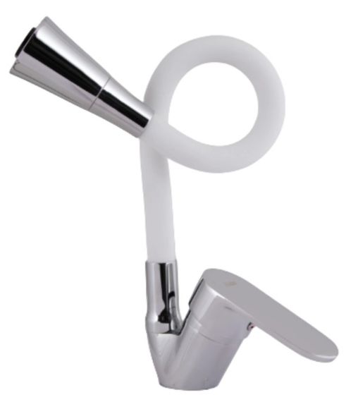 Змішувач для кухні Lidz Tani 008F3 з гнучким виливом (k40) White / Chrome LDTAN008F3WCR37037 | Зображення 4