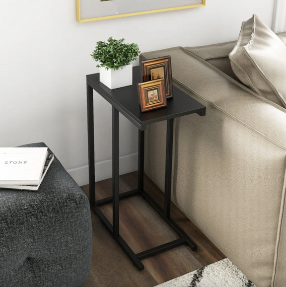 Журнальный столик Costway Vittsjo приставной в стиле Loft черный | Зображення 3
