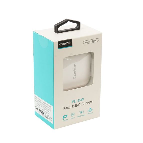 Мережевий зарядний пристрій Choetech PD8007-EU-WH, USB-С | Зображення 3