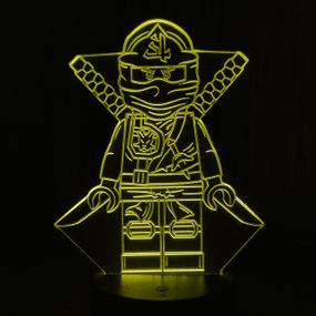 Акриловий світильник-нічник LEGO Ниндзяго жовтий tty-n001349