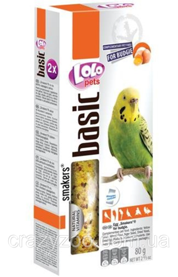 Ласощі для хвилястих папуг Lolo Pets LO-72106 з яйцем 90 г
