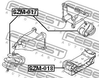 Подушка двигуна задня, SUZUKI FEBEST (SZM018) | Зображення 3