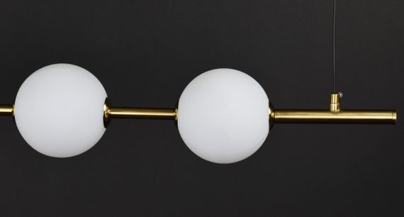 Люстра світлодіодна підвісна LED світильник для квартири на стелю лед 27863 Латунь 25-120х12х84 см. | Зображення 2