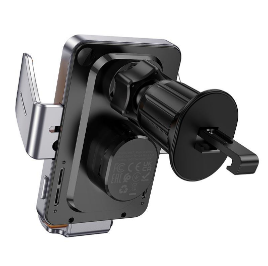 Тримач для телефону Hoco HW7 Journey Wireless Fast Charging з бездротовою зарядкою 15W Gray | Зображення 5