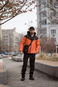 Комплект чоловічий: куртка Active TNF чорно-памарачева + штани TNF чорні.  Барсетка TNF у подарунок!  (1933623864)