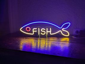 Неонова вивіска Fish 470х160 acr-n000040