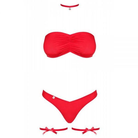 Новорічний костюм Obsessive Kissmas set червоний, L/XL sexstyle | Зображення 2