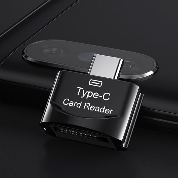 Кардридер с Type C на Micro-SD, TF, высокоскоростной. Черный | Зображення 9