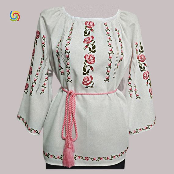 Рубашка Украинская вышиванка 481 цвет белый размер L/XL