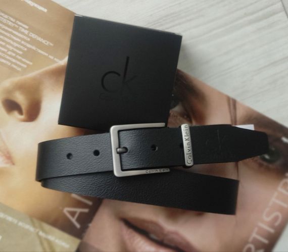 Мужской кожаный подарочный набор Calvin Klein ремень и кошелек, черный | Зображення 1