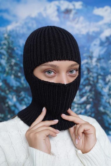 Зимняя балаклава - шапка черный