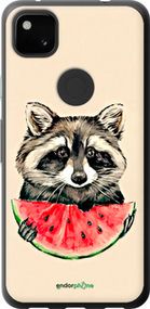 Чохол на Google Pixel 4A Єнотик з кавуном "4605u-1935-2448"