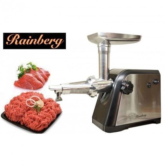 Электромясорубка с реверсом Rainberg RB-672 3000W, Мясорубка электрическая YB-179 металл, професиональна | Зображення 2