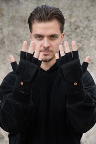 Теплі зимові сенсорні перчатки рукавиці без пальців 3-30 Without Jude Black