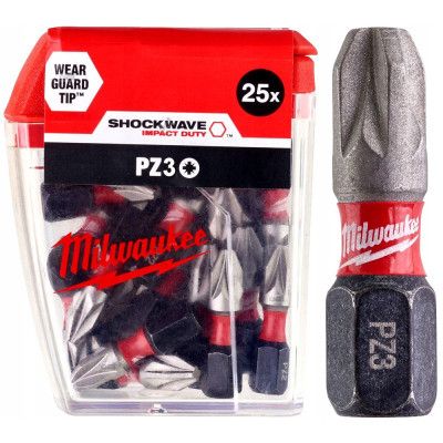 Набор бит Milwaukee SHOCKWAVE, PZ3, 25мм, 25шт (4932430869) | Зображення 2