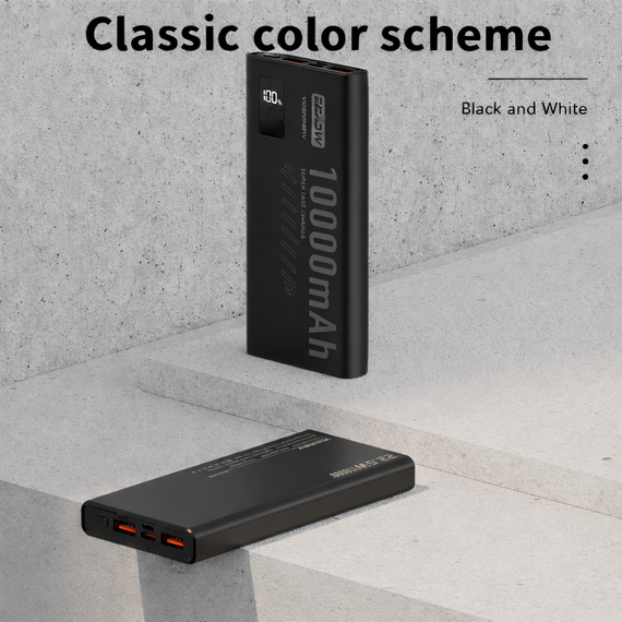 Павербанк VDENMENV DP43 10000mAh 22.5W PD + QC 3.0 з дисплеєм, чорний | Зображення 4