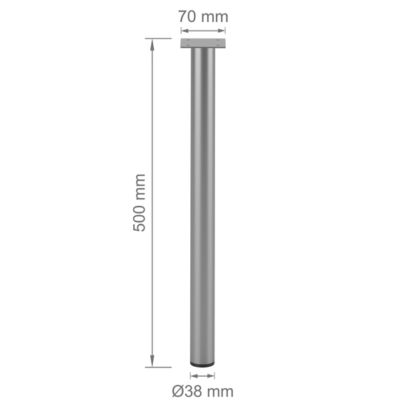 Ножка из металла (1412) H=500mm Серый | Зображення 2