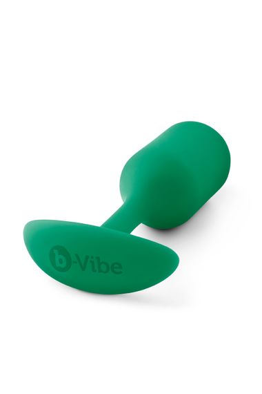 Анальна пробка із зміщеним центром ваги B-Vibe Snug Plug 2, силіконова, зелена | Зображення 2