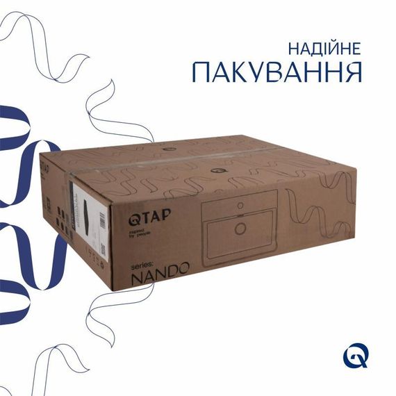 Комплект Qtap Nando LT: Раковина підвісна прямокутна 500х420х130 мм Matt Black + Донний клапан PU03O | Зображення 6