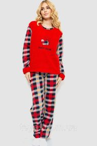 Пижама женская махра, цвет красный, размеры L, XL, XXL FA_008431
