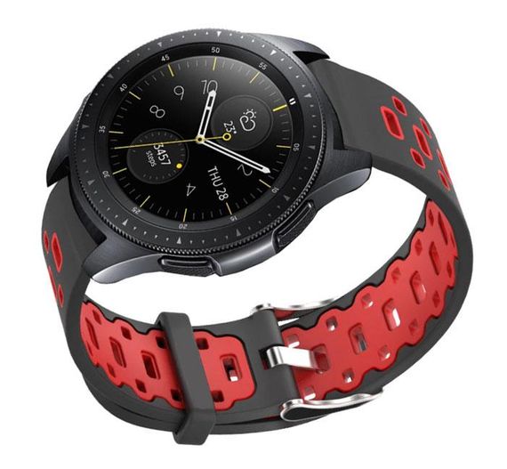 Спортивний ремінець Primo Perfor Classic для годинника Samsung Galaxy Watch 42 mm (SM-R810) - Black&Red | Зображення 1