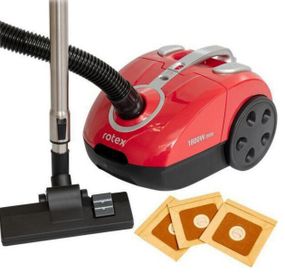 Мощный пылесос Rotex RVB18-E Red для сухой чистки дома с мешком 1800 Вт Красный