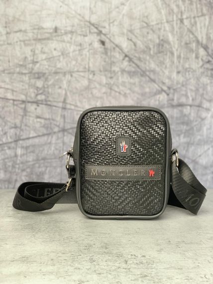 Месенджер шкіряний Moncler чорний