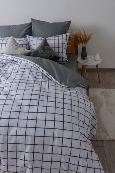 Постельное белье евро ТЕП Grey Check ТЕП 2-00880-25136 200х215 см | Зображення 2