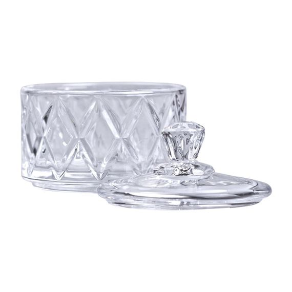 Цукерниця з кришкою Ø 6.5 см ваза цукерниця кругла скляна HP-YH-28 | Зображення 2