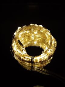 Гирлянда от USB "светодиодные капли" 20м, 200LED, теплый белый, 8 режимов + пульт