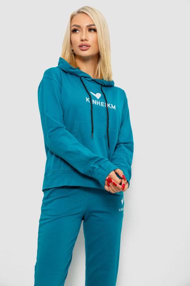 Спортивный костюм женский двухнитка, цвет бирюзовый, 214R1419-007 | Зображення 1