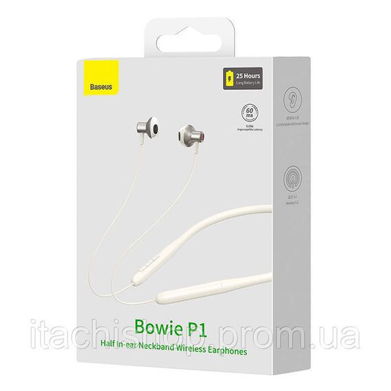 Бездротові навушники Baseus Bowie P1 Half In-ear Neckband Wireless Earphones (NGPB000) | Зображення 6