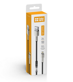 Кабель USB Lightning ColorWay CW-CBUL046-BK 2,4A 1м чорний