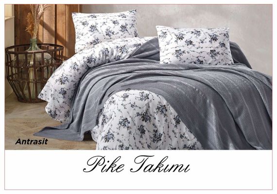 Постельное белье с вафельным покрывалом La Villa Mavi Синий | Зображення 4