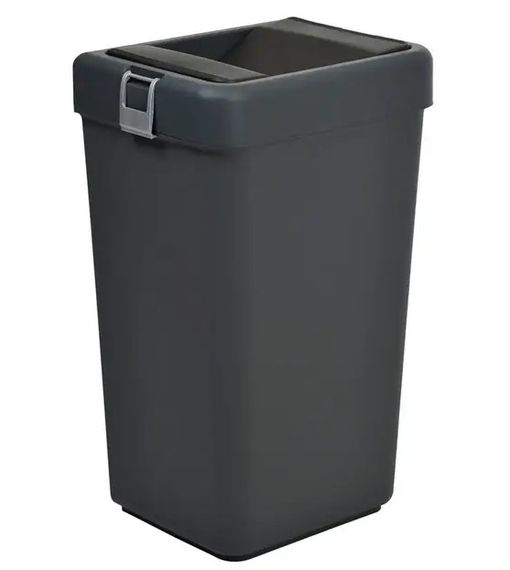 Відро для сміття Motek на 40 л з поворотною кришкою 35х28х59 см Антрацит (COB-412)