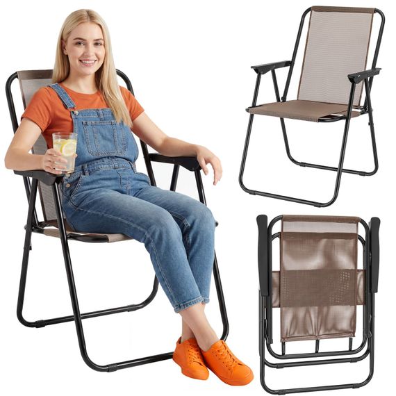 Розкладне туристичне крісло Outtec Breeze Textilene коричневий | Зображення 1