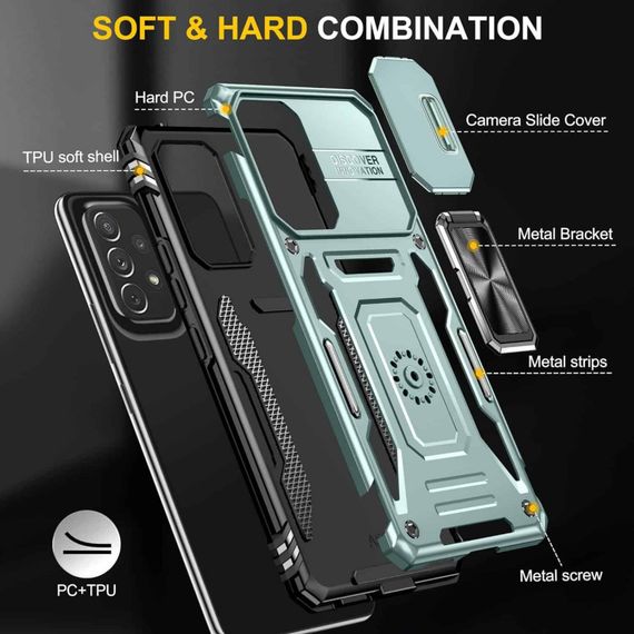 Ударостійкий чохол Camshield Army Ring для Samsung Galaxy A33 5G Зелений / Light Green | Зображення 4