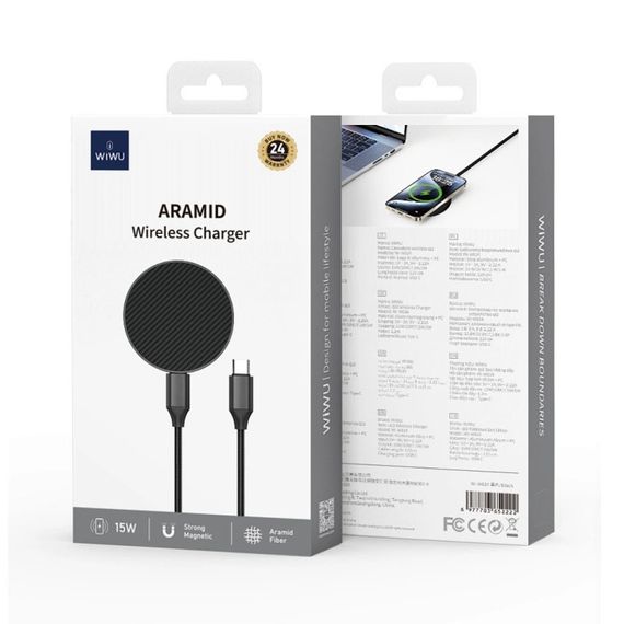 БЗУ WIWU Wi-W034 Aramid Wireless Charger Black | Зображення 3