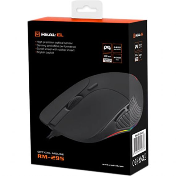 Мишка REAL-EL RM-295 USB Black | Зображення 7