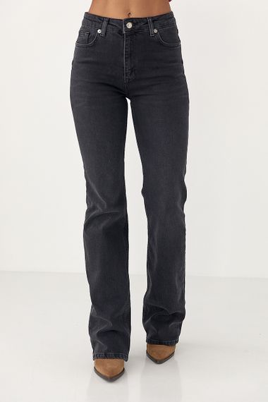 Жіночі прямі джинси з високою посадкою - чорний цвет, 40р (є розміри)